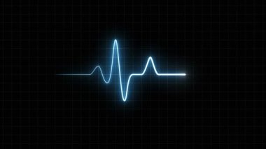 EKG 120 Bpm döngü ekran, mavi w / kılavuz