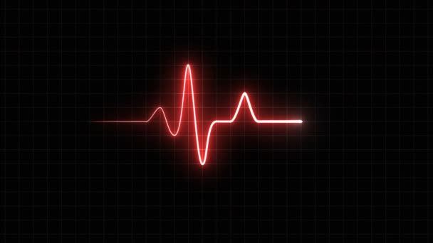 Οθόνη EKG 120 Bpm βρόχο, κόκκινο w / πλέγμα — Αρχείο Βίντεο