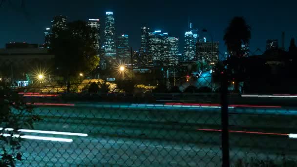 DTLA Freeway Time Lapse — стоковое видео