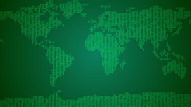İkili Dünya Haritası - koyu yeşil