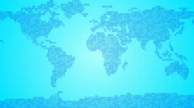 İkili Dünya Haritası - Açık mavi
