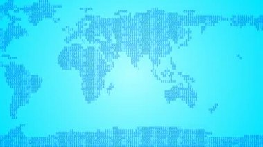 İkili Dünya Haritası, kaydırma - açık mavi