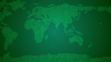 İkili Dünya Haritası, kaydırma - koyu yeşil