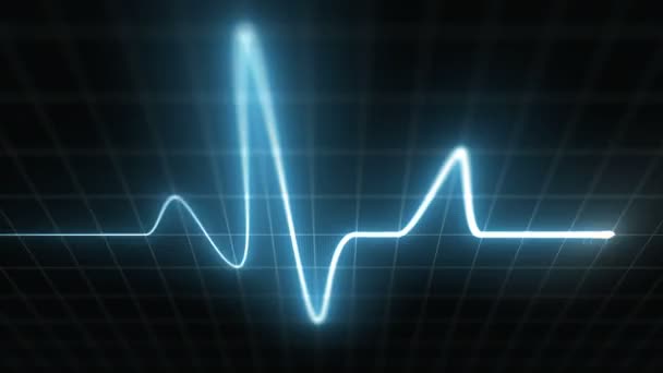 Stylized EKG Fast, Blue — Stock Video