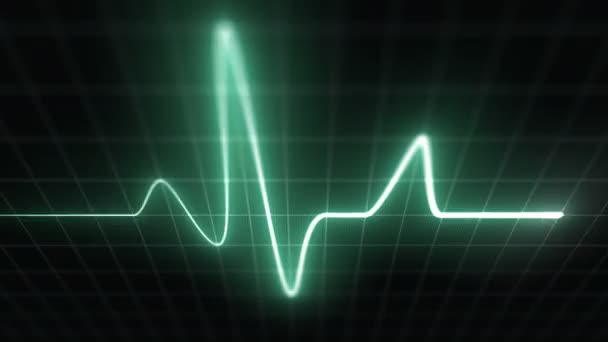 Stilize Ekg hızlı, yeşil — Stok video