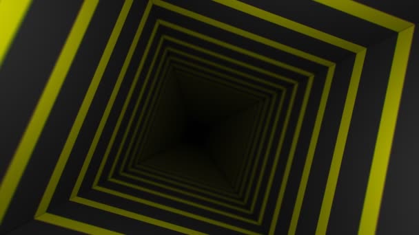Caja Infinita Rayas Amarillas 25Fps Fondo Abstracto Moviéndose Través Túnel — Vídeos de Stock
