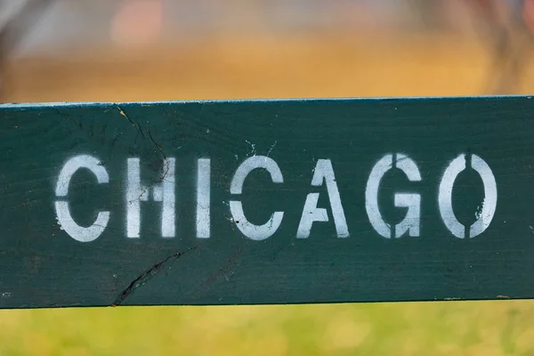 Wooden Chicago Sign — 스톡 사진
