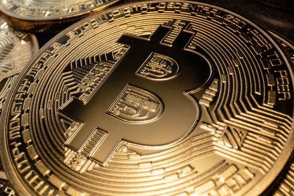 Macro Bitcoin Primer plano — Foto de Stock