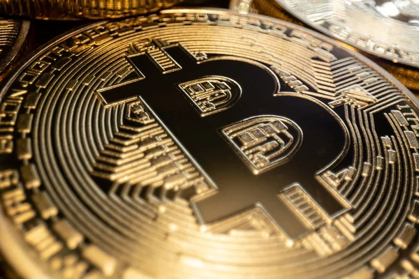 Medallón Macro Bitcoin — Foto de Stock