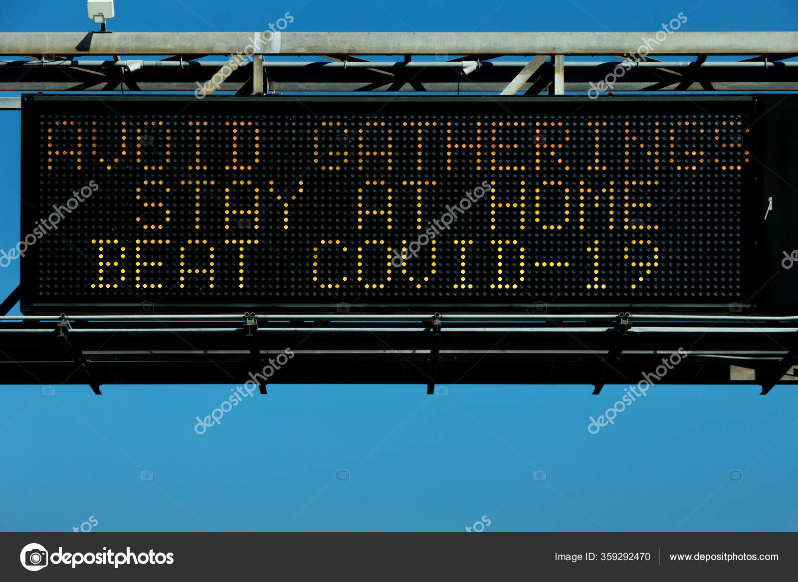 Variable Message Sign Downtown Los Angeles California Warns Residents ...