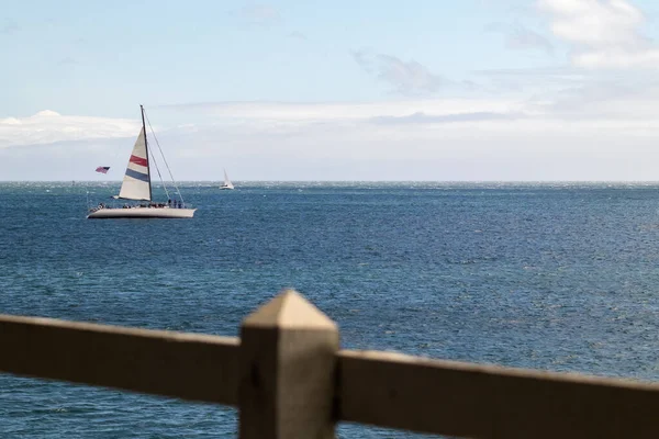 Yacht Leaves Dock Voilier Franco Américain Prend Mer — Photo