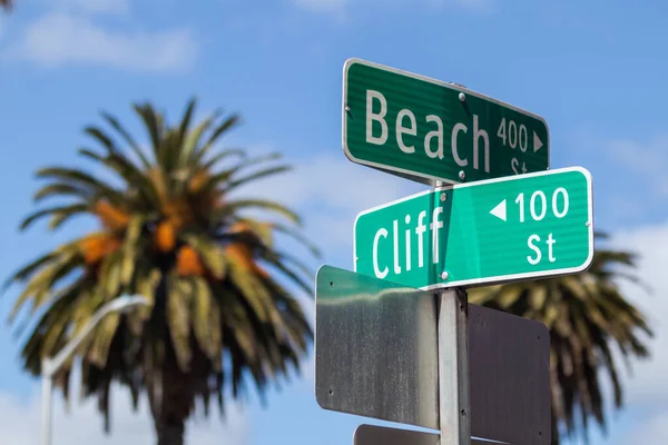 Beach Cliff Straßenschilder Santa Cruz Kalifornien Ecke Beach Cliff — Stockfoto