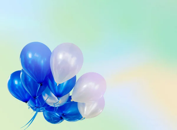 Pastel effected on balloons floating with copy space — Stock Photo, Image