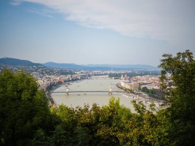 Zararlı yan görünüm Buda Hill, Budapeşte Macaristan, üstten, yakalama