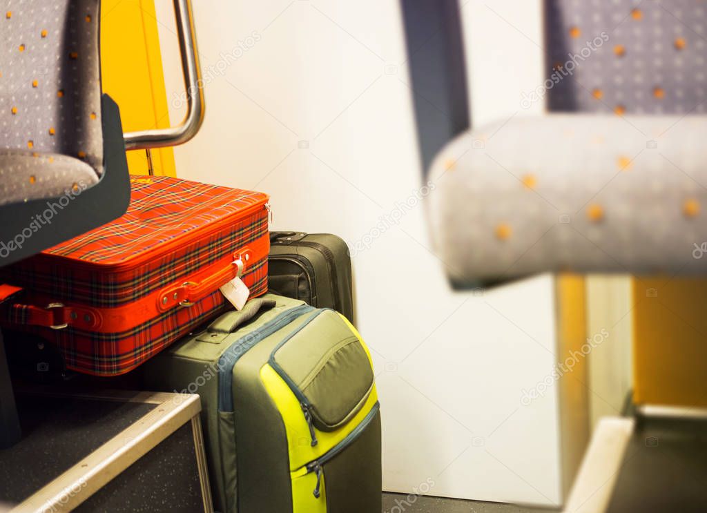 Passengers' Luggages left in the storage area on the train