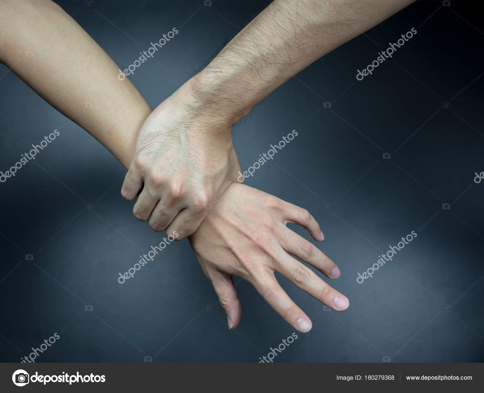 Hand Catching Others Wrist Getting Caught — Stock Photo © paikong