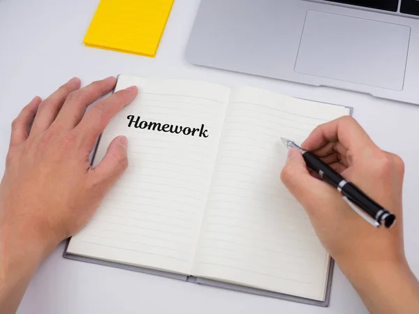 Homework Written Note Book — Stock Photo, Image