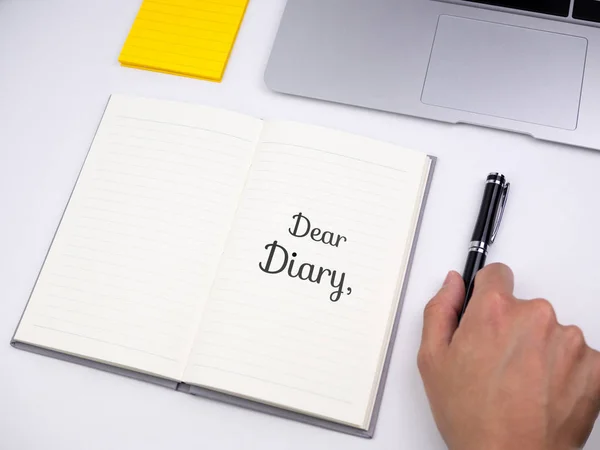 Dear Diary Written Notebook — Stock Photo, Image