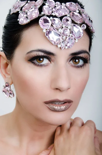 Girl with a decoration on a head — Stock Photo, Image