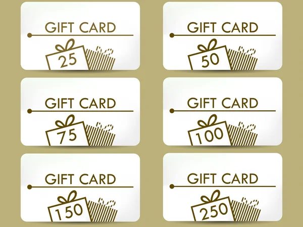 Bir hediye kutusu hediye kartı. Vektör çizimler kümesi.