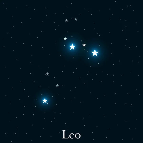 Leo zodiac sign. Bright stars in the cosmos. Constellation leo. Vector illustration. — Stock Vector