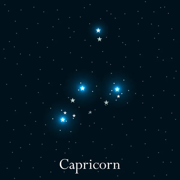 Capricorn zodiac sign. Bright stars in the cosmos. Constellation Capricorn. Vector illustration. — Stock Vector