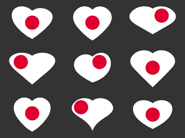 Japón. Corazón con bandera japonesa. Ilustración vectorial . — Vector de stock