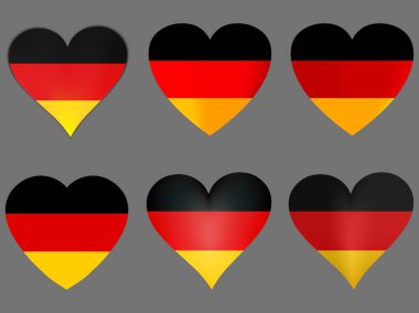 Kalpleri Alman bayrağı vardı. Vektör çizim.