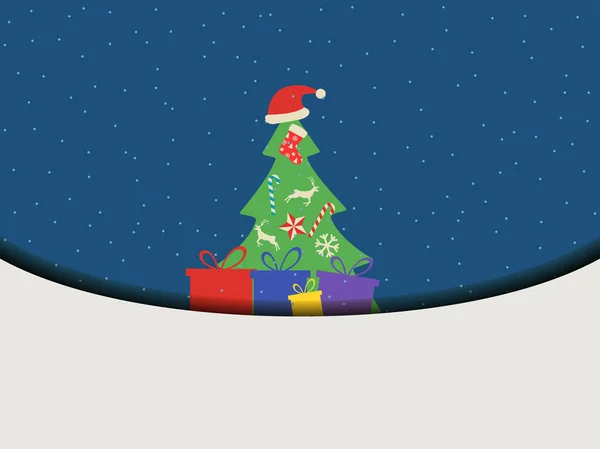 Árbol de Navidad con regalos en un estilo plano. Concepto de Navidad. Símbolos de Navidad. Ilustración vectorial . — Archivo Imágenes Vectoriales