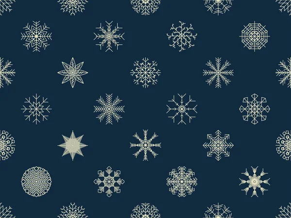 雪の結晶のシームレスなパターン。クリスマスのパターン。ベクトル図. — ストックベクタ