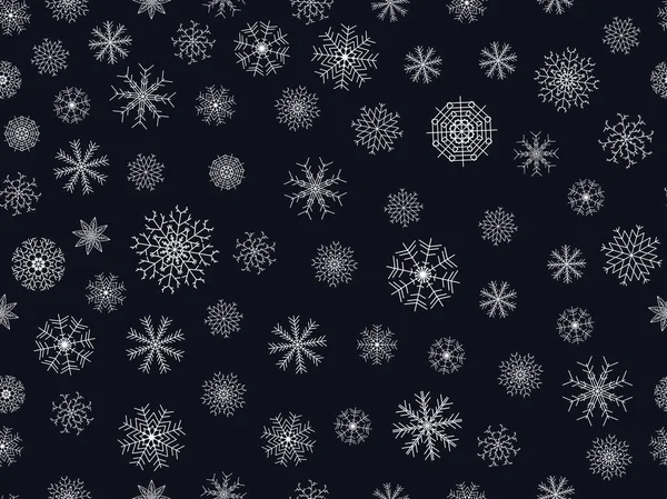 Patrón sin costuras con copos de nieve. Patrón de Navidad. Ilustración vectorial . — Archivo Imágenes Vectoriales