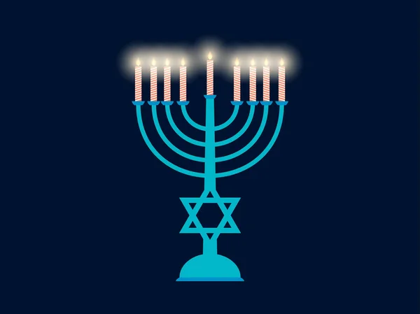 Feliz Hanukkah. Hanukkah velas de diseño plano. Ilustración vectorial . — Vector de stock