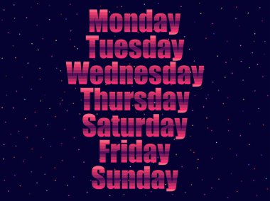 80 's retro tarzı olan maddeler. Metin fütüristik tarzı, neon. Vektör çizim.