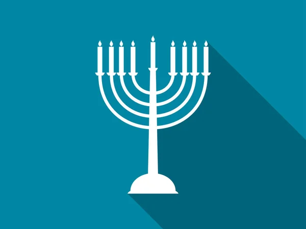 Hanukkah ljus med långa skugga. Vektorillustration. — Stock vektor