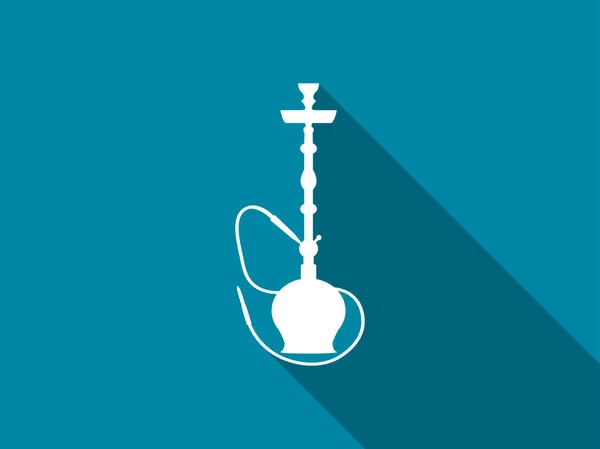 Hookah with long shadow. Vector illustration. — Stock Vector