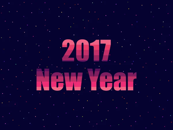2017 New year in 80's retro style. Text in the futuristic style, neon. Vector illustration. — Stock Vector