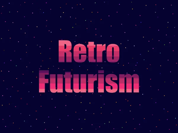 Futuro retro en estilo retro de los 80. Texto en el estilo futurista, neón. Ilustración vectorial . — Archivo Imágenes Vectoriales