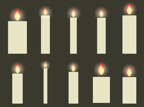 Velas de Natal em um design plano. Ilustração vetorial . — Vetor de Stock