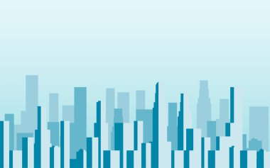 Gökdelenler ile şehir panoraması. Megalopolis. Vektör çizim.