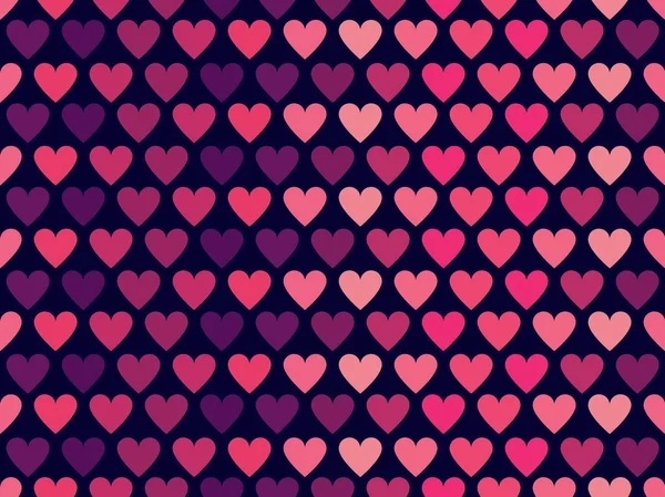 Corações sem costura padrão em roxo e violeta cores. Feliz Dia dos Namorados. Ilustração vetorial . — Vetor de Stock