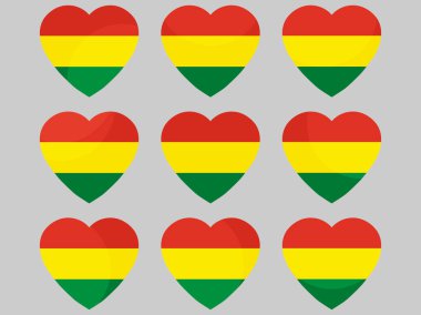 Bolivya'nın bayrak ile kalp. Bolivya seviyorum. Vektör çizim