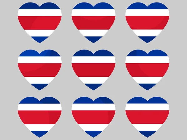 Coeur avec le drapeau du Costa Rica. J'adore le Costa Rica. Illustration vectorielle — Image vectorielle