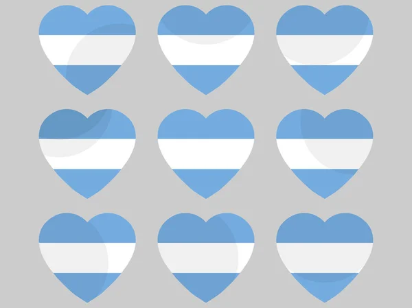 Cuore con la bandiera di Argentina. Amo l'Argentina. Illustrazione vettoriale — Vettoriale Stock