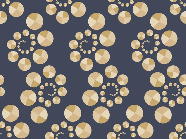 Art Deco seamless pattern with circles in gold tones. Vector illustration. — Stock Vector