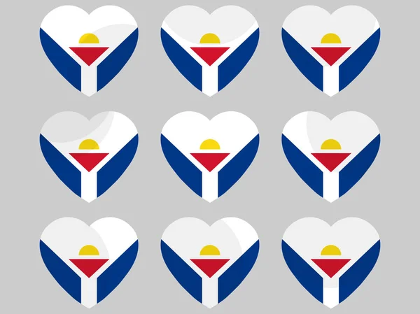 Coeur avec le drapeau de Saint Martin. J'adore Saint-Martin. Illustration vectorielle — Image vectorielle