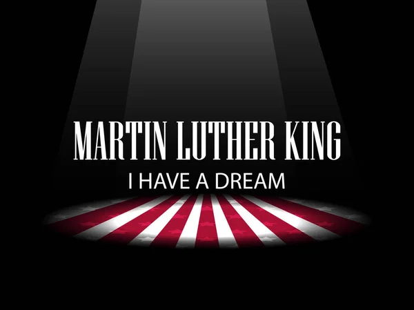 Den Martina Luthera Kinga. Mám takový sen. Světlo na scéně. Vektorové ilustrace — Stockový vektor