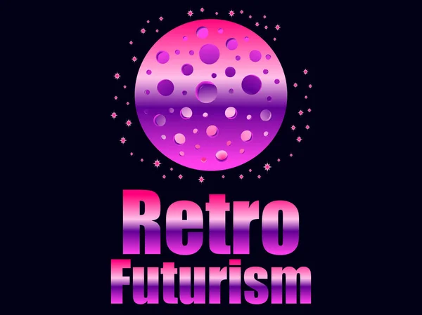 Retro-Futurismus im 80er-Jahre-Retro-Stil. Raumfahrt. Vektorillustration — Stockvektor