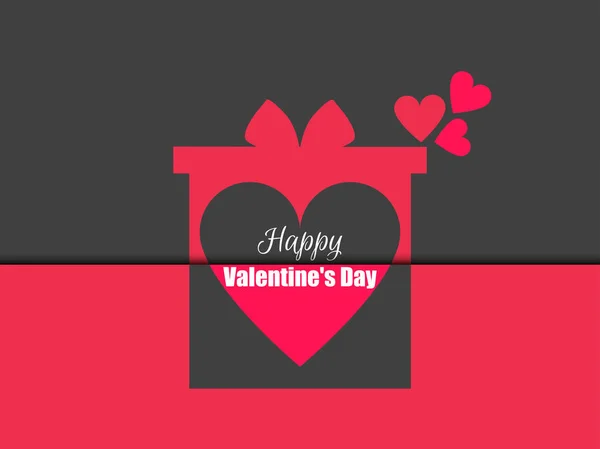 Feliz día de San Valentín. Caja de regalo con corazones. Ilustración vectorial — Vector de stock