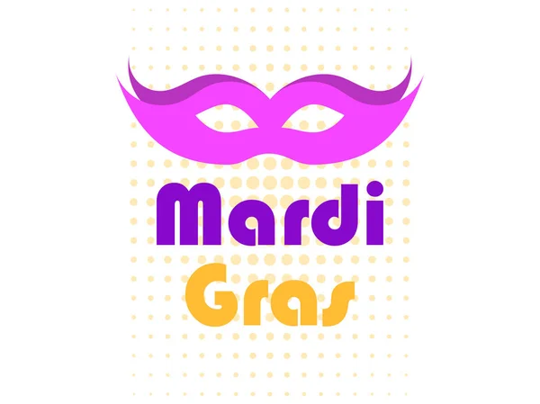 Mardi Gras. Máscara cor violeta. Pontos de arte pop. Ilustração vetorial — Vetor de Stock