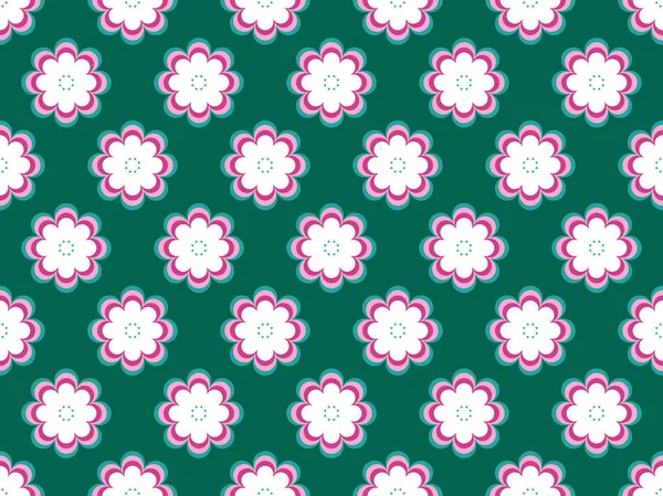 Patrón floral sin costuras. Flores con pétalos de margaritas. Ilustración vectorial — Vector de stock